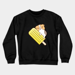 Guinea pig and yellow ice pop Crewneck Sweatshirt